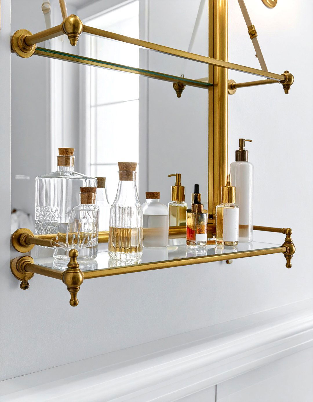 Brass Gallery Rail - 30 brass bathroom ideas