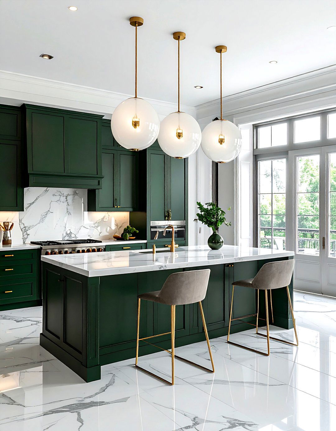 Brass Globe Kitchen Chandelier - 30 kitchen chandelier ideas