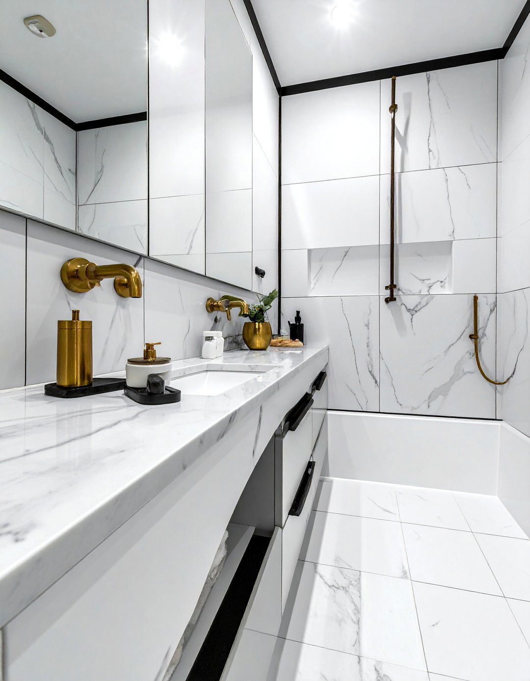 Brass Hardware Black Grout Bathroom - 30 black grout bathroom ideas