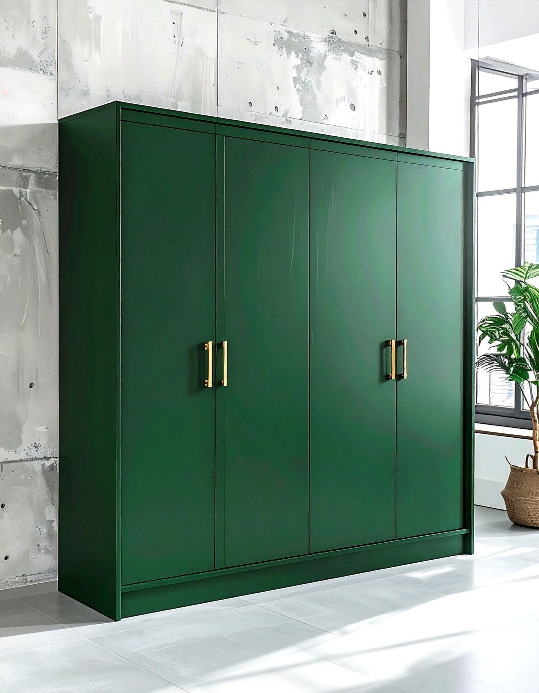 Brass Hardware Green Cabinet - 30 industrial green living room ideas