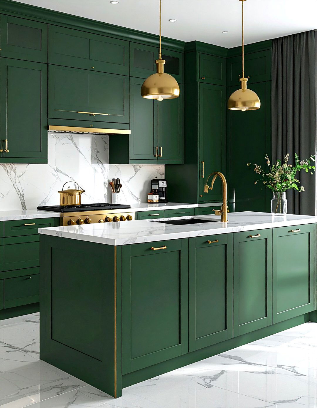 Brass Hardware On Matte Cabinet - 30 mixed texture decor ideas