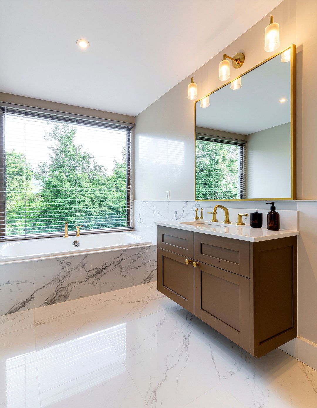 Brass Hardware With Marble - 30 marble tile bathroom ideas