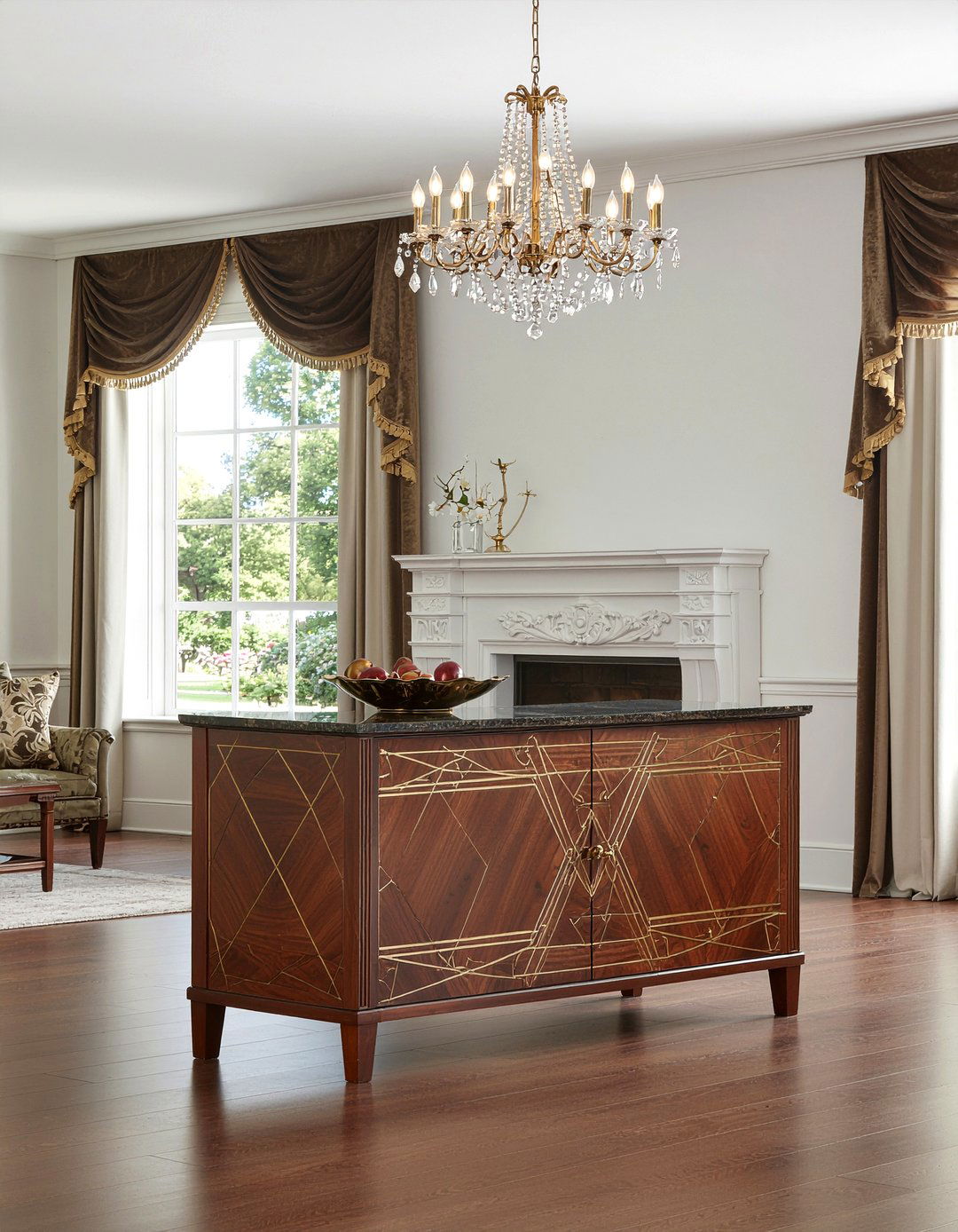 Brass Inlay Cabinet - 30 living room retro furniture ideas