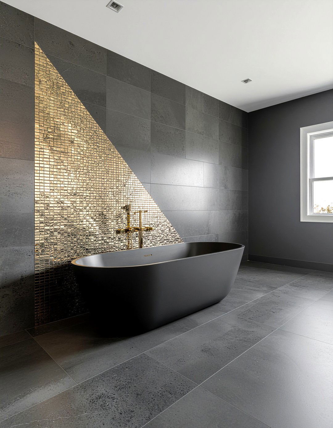 Brass Inlay Mosaic Tile - 30 mosaic tile bathroom ideas