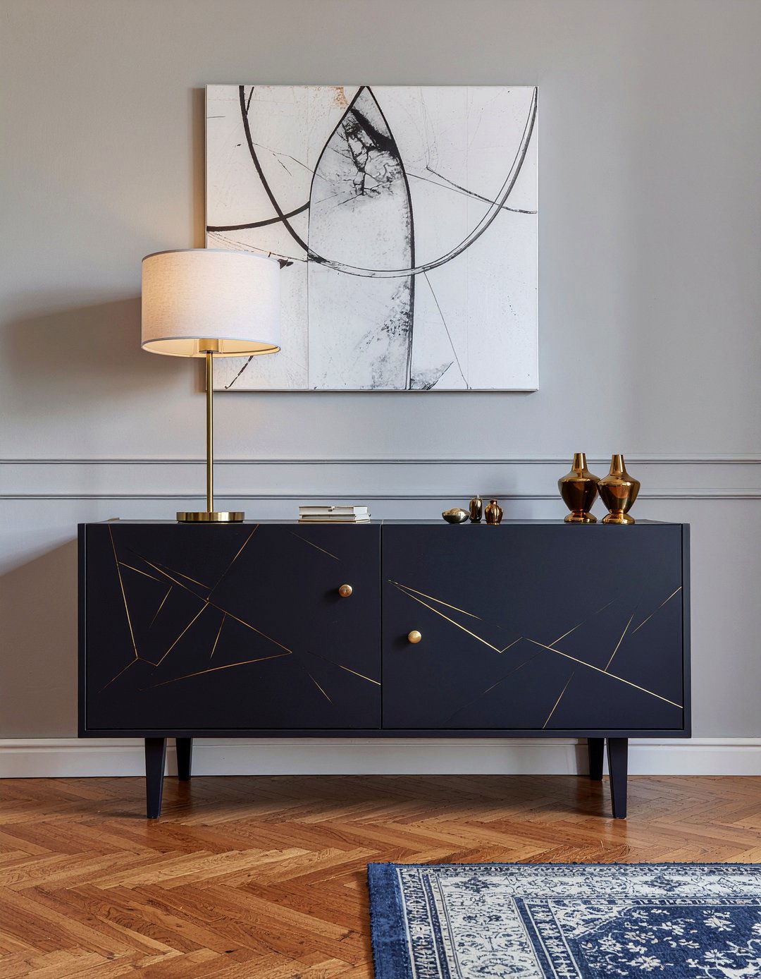 Brass Inlay Sideboard - 30 living room sideboard ideas