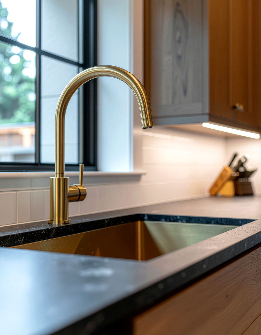 Brass Kitchen Faucet - 30 kitchen transformation ideas