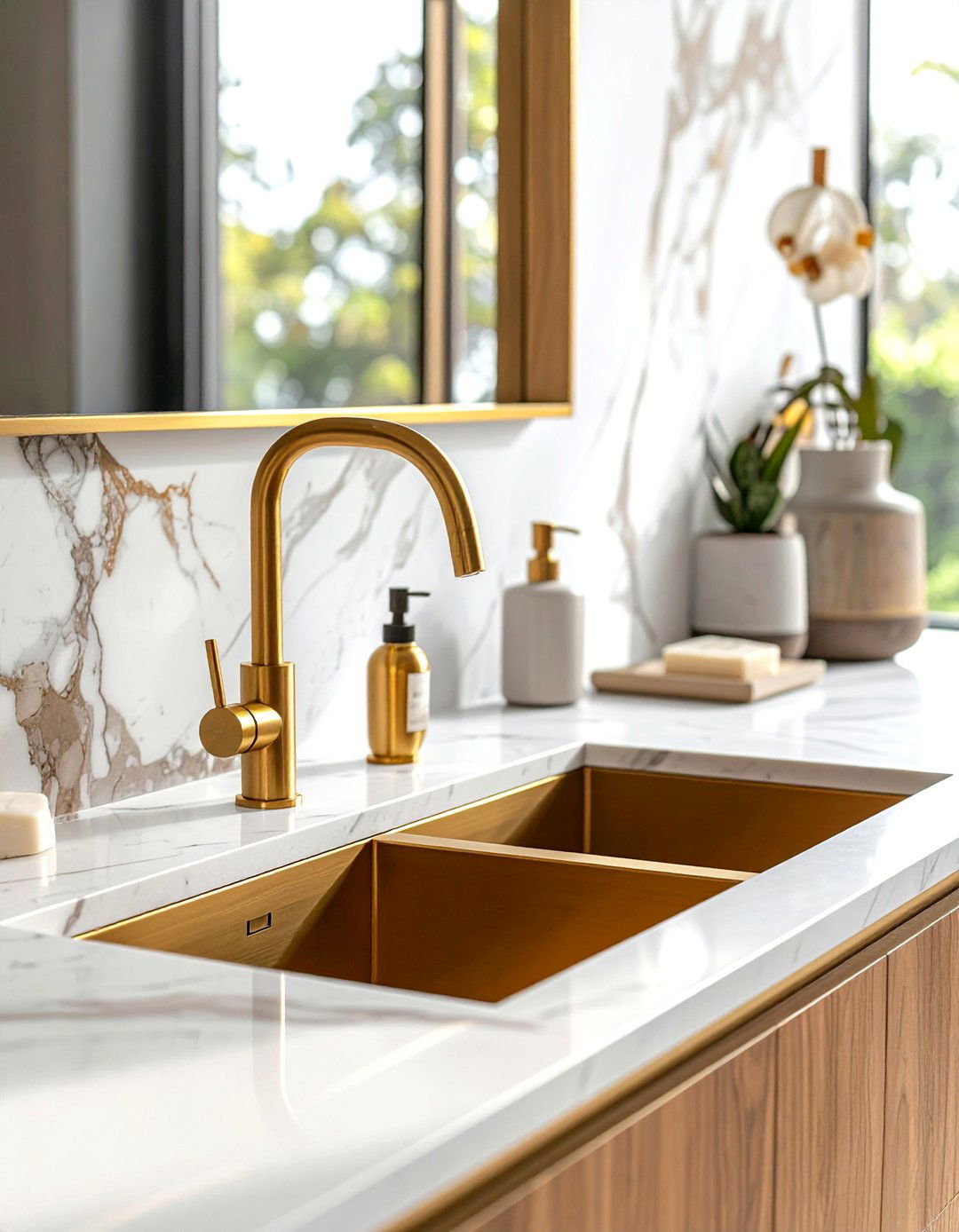 Brass Kitchen Faucets - 30 welcoming kitchen ideas