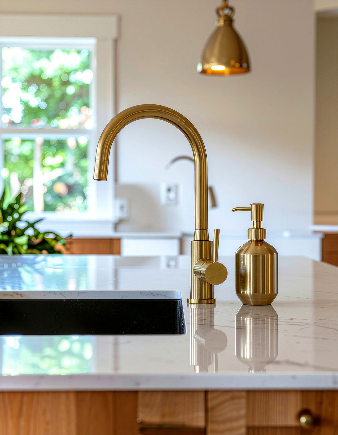 Brass Kitchen Faucets - 30 kitchen design tips