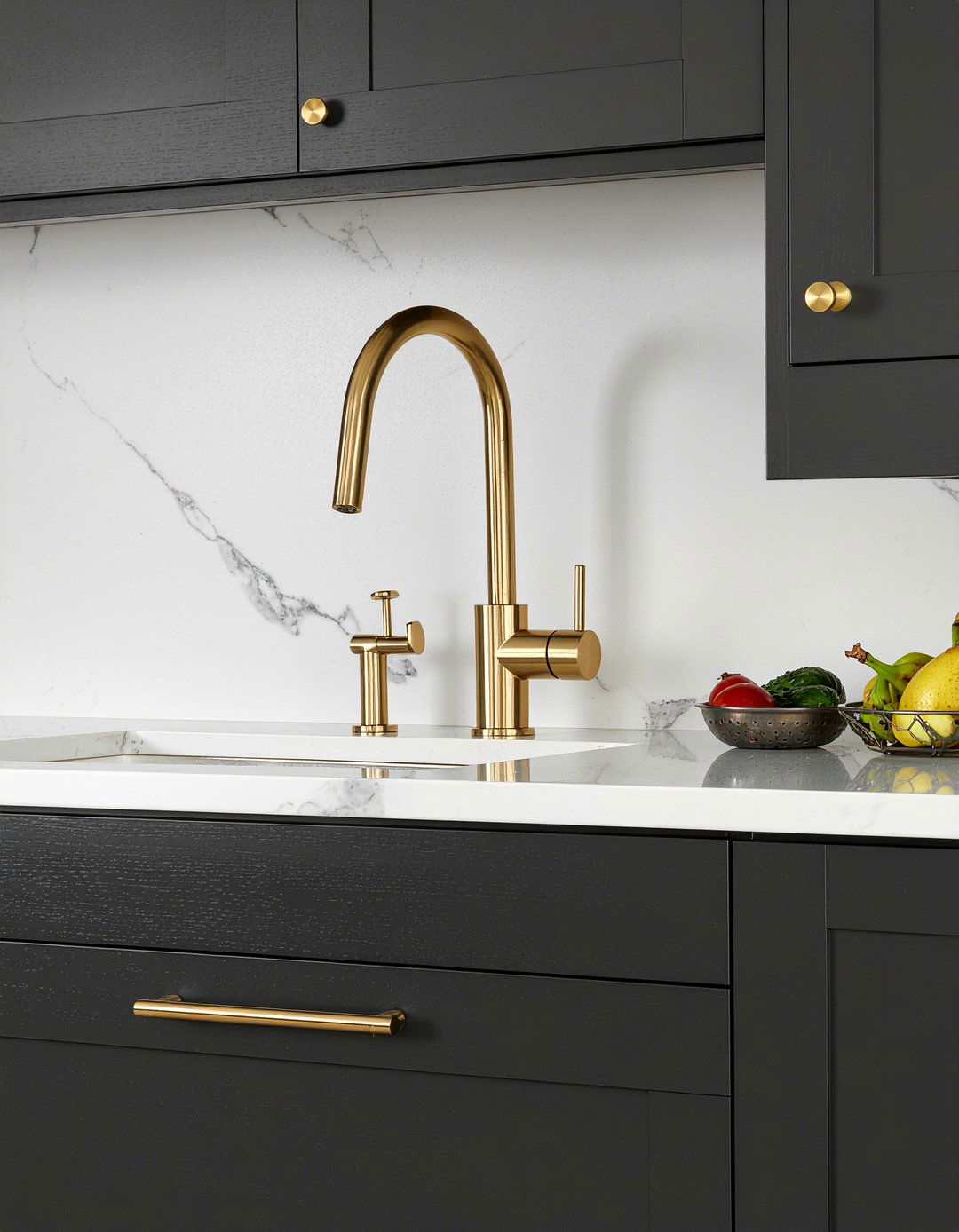 Brass Kitchen Hardware - 30 kitchen before and after ideas