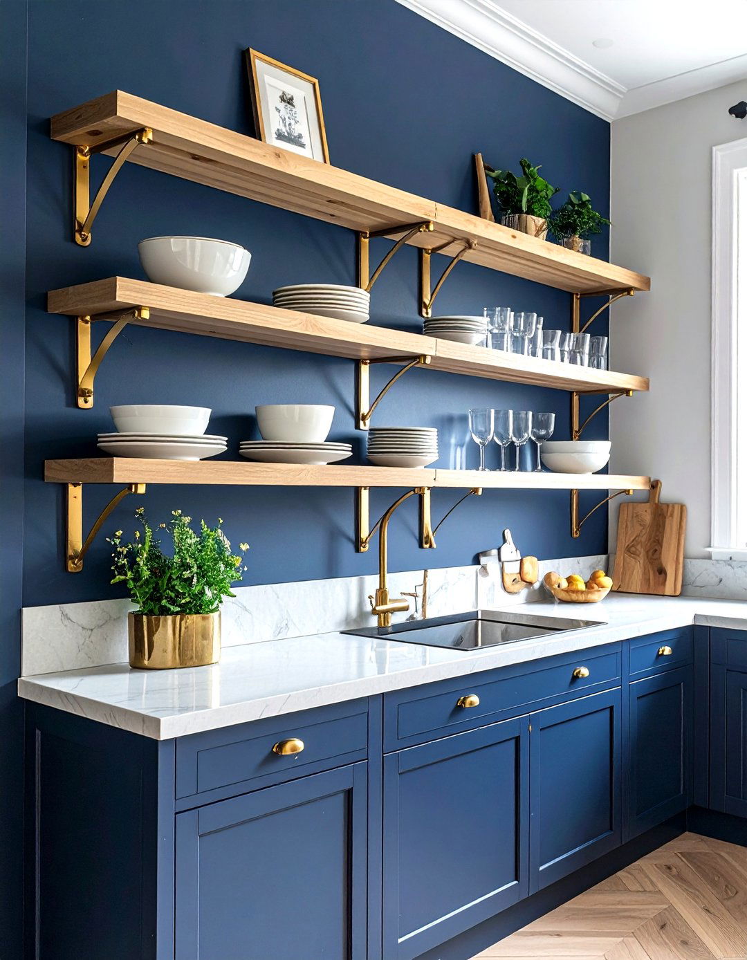 Brass Kitchen Shelving Brackets - 30 kitchen open shelving ideas