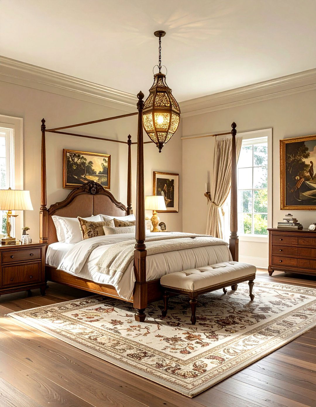 Brass Lantern Chandelier - 30 bedroom chandelier ideas