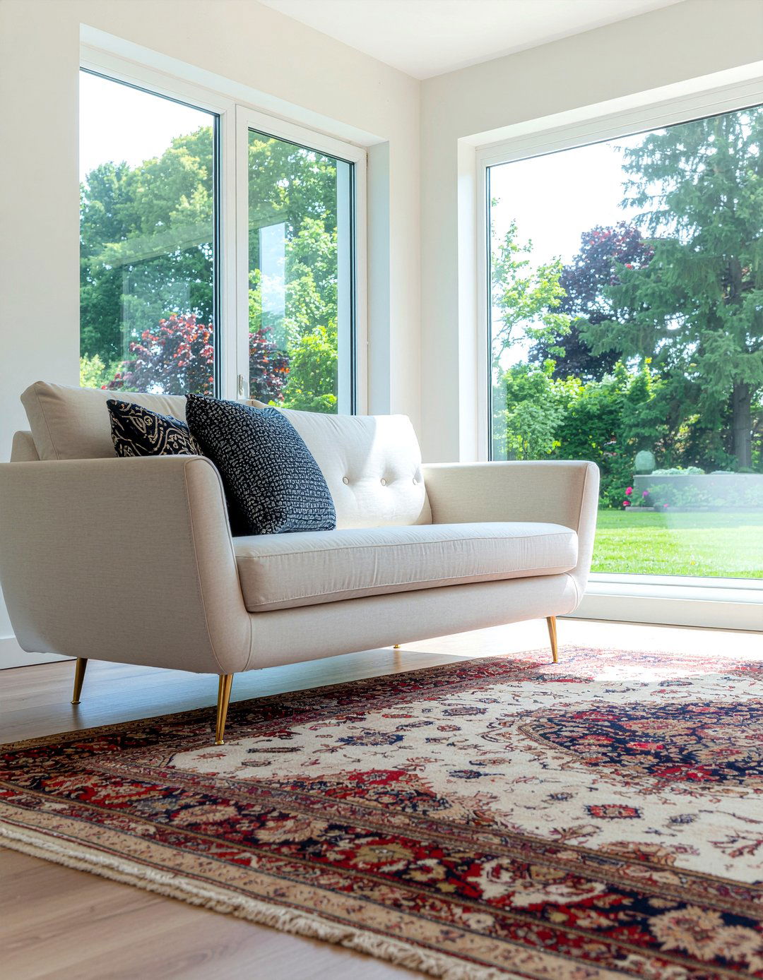 Brass Leg Sofa - 30 brass accent living room ideas