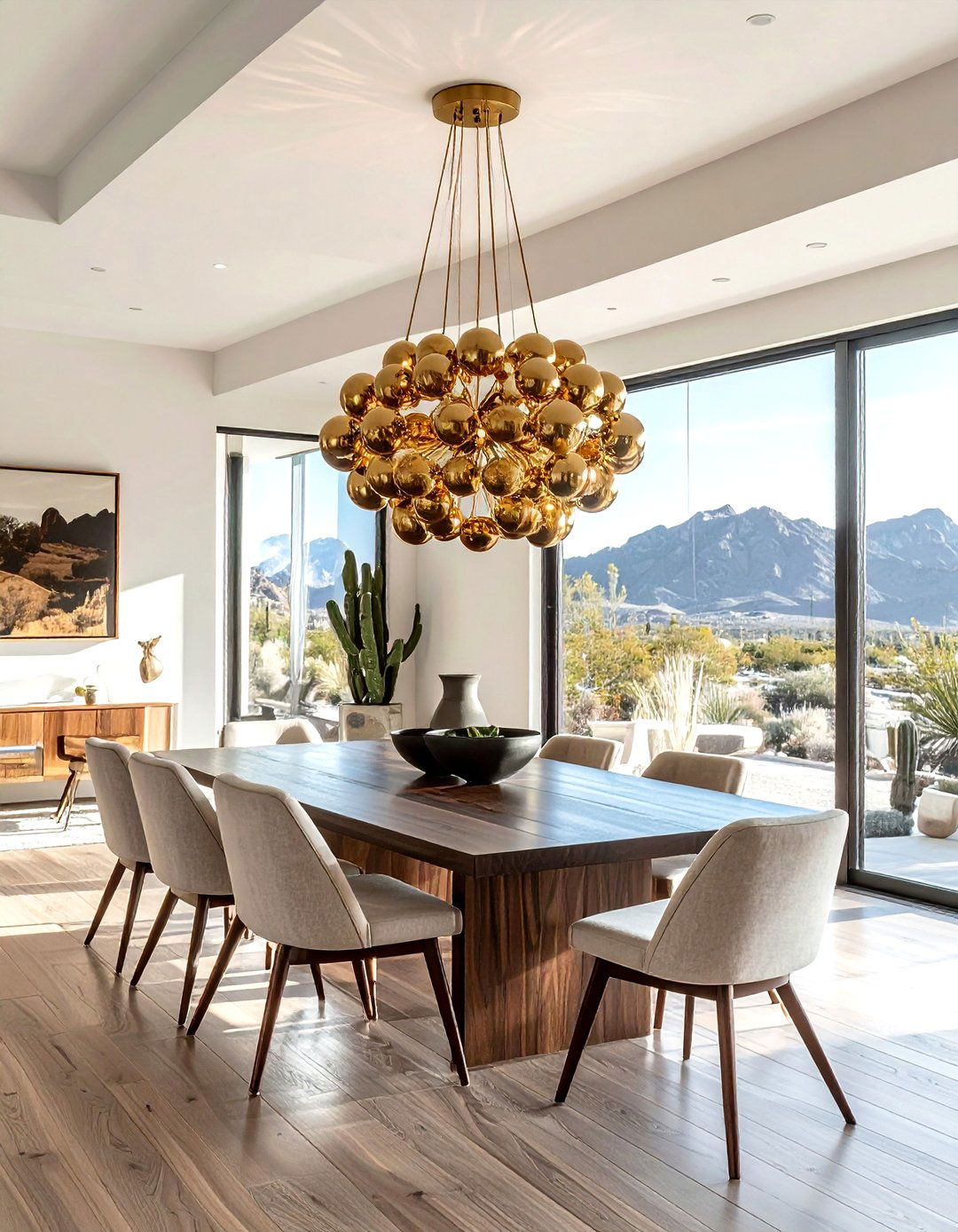 Brass Light Fixture - 30 desert decor ideas