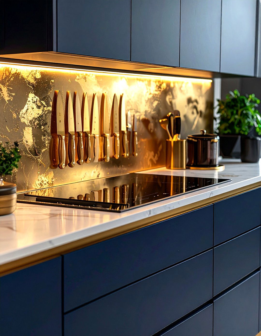 Brass Magnetic Knife Strip For Luxury Kitchen - 30 magnetic knife strip kitchen ideas