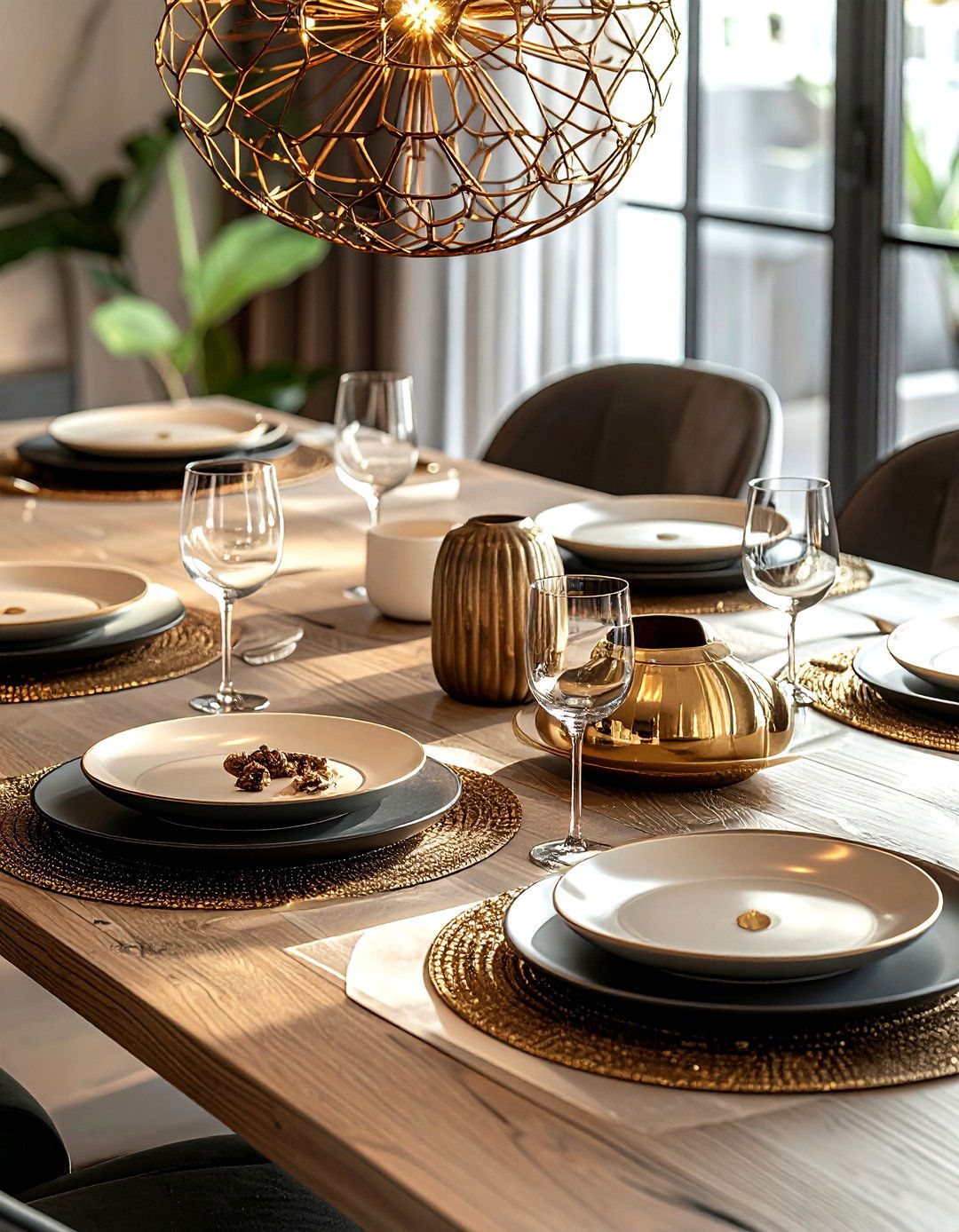 Brass Metal Placemat - 30 brass accent dining room ideas