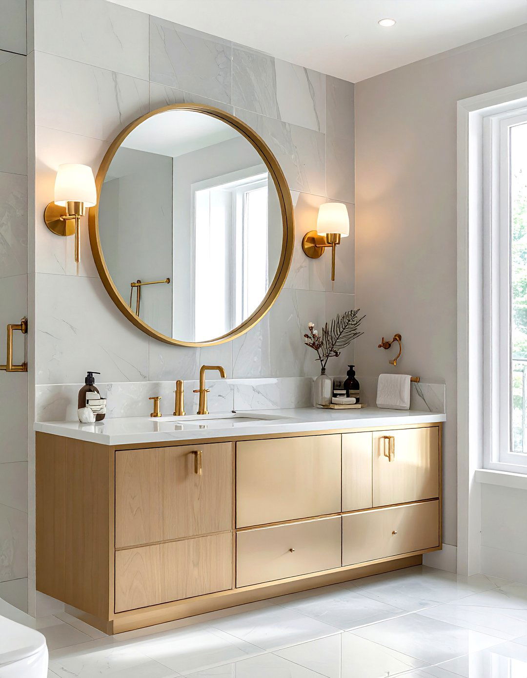 Brass Mirror Bathroom - 30 bathroom redesign ideas