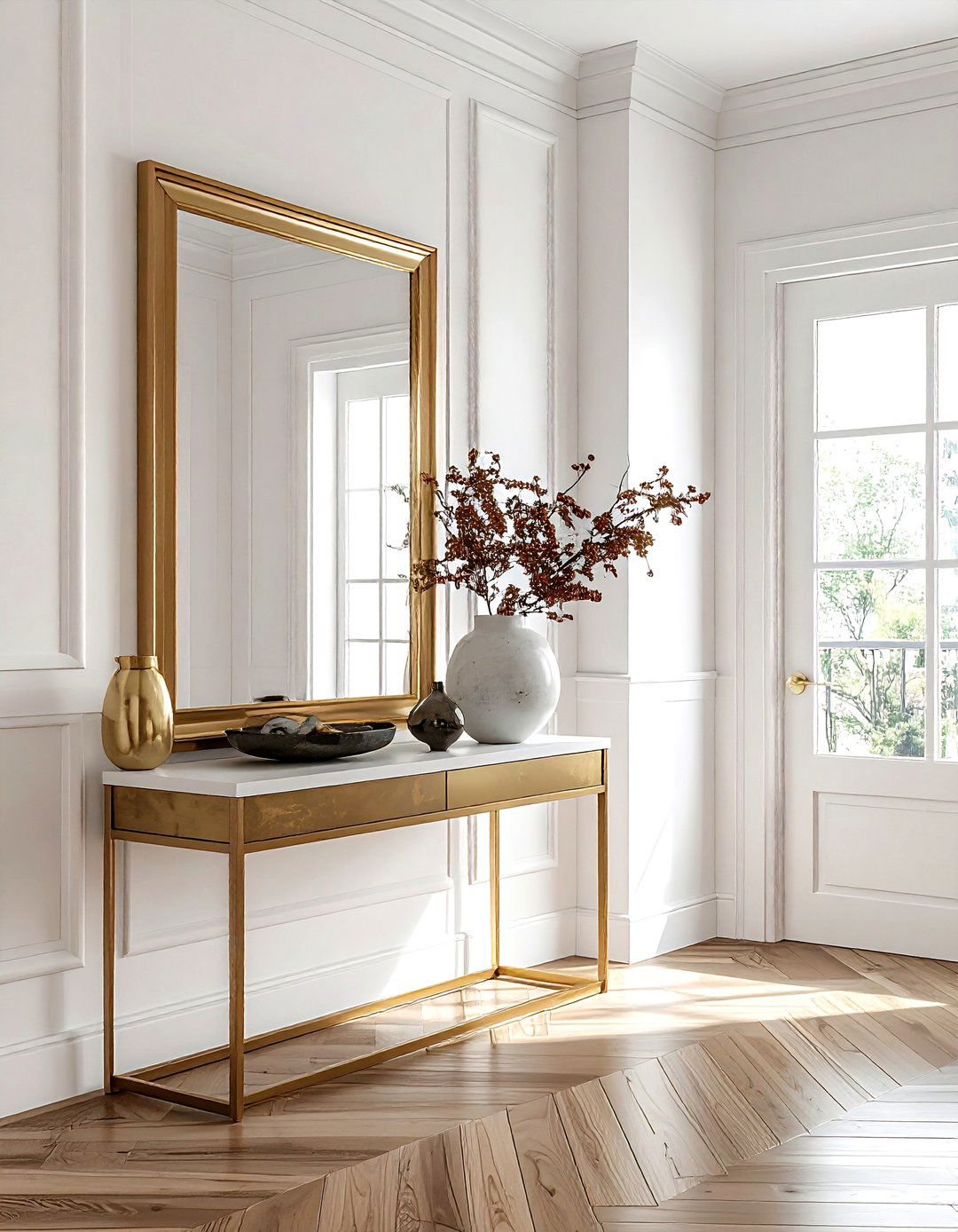 Brass Mirror Frame - 30 brass accent ideas