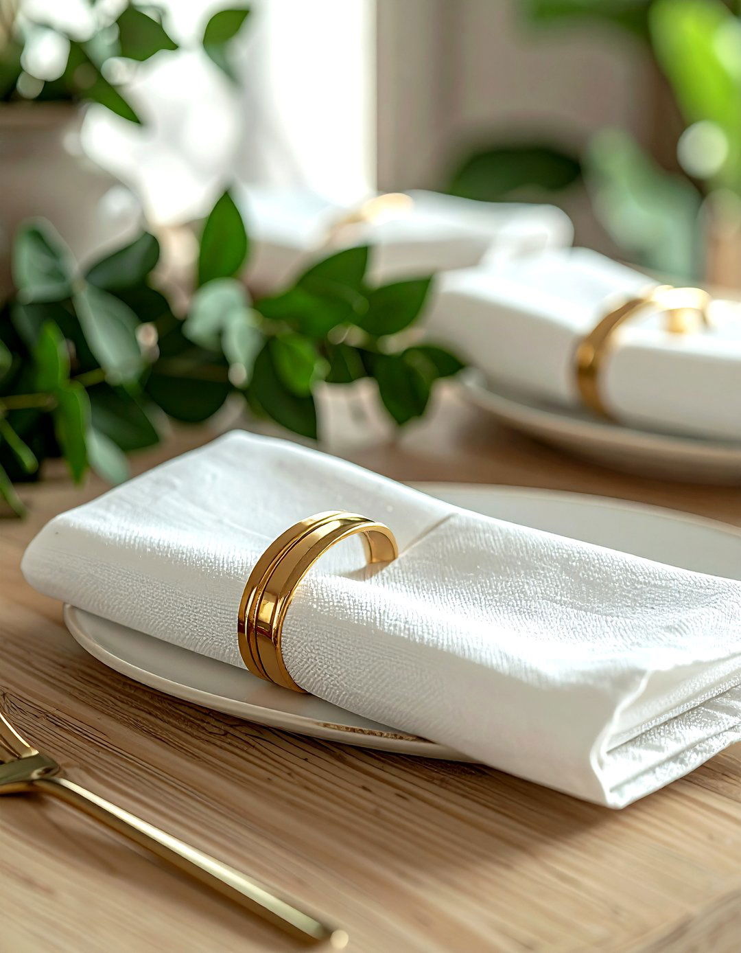 Brass Napkin Ring - 30 brass accent dining room ideas