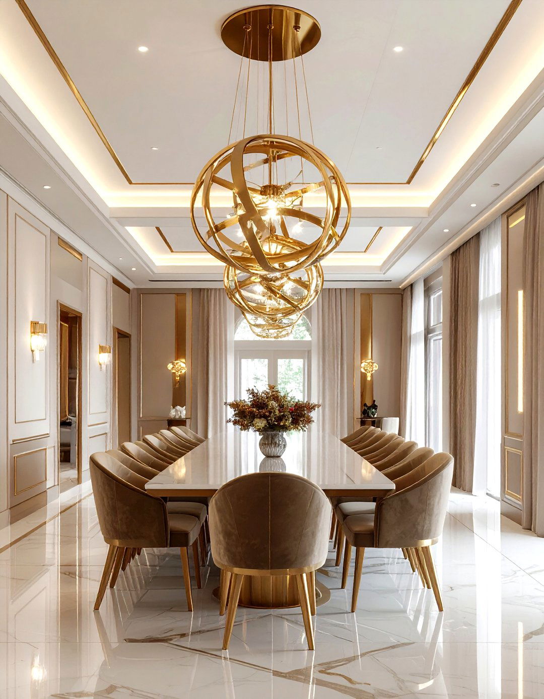 Brass Orbital Chandelier - 30 orb decor ideas