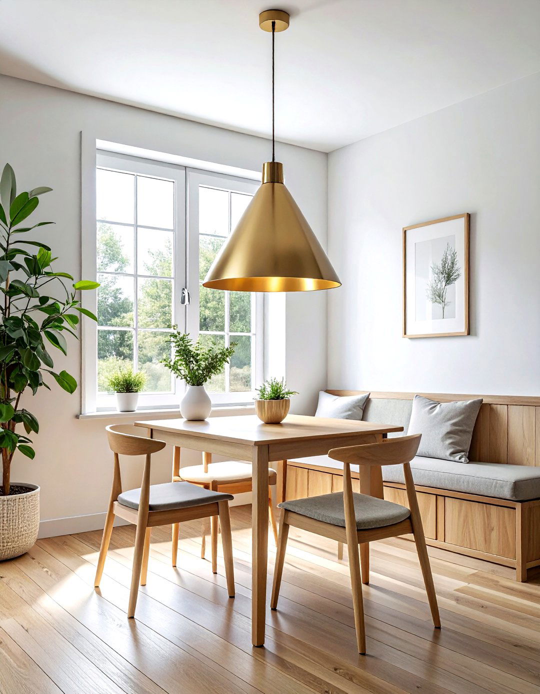 Brass Pendant Light - 30 brass accent dining room ideas