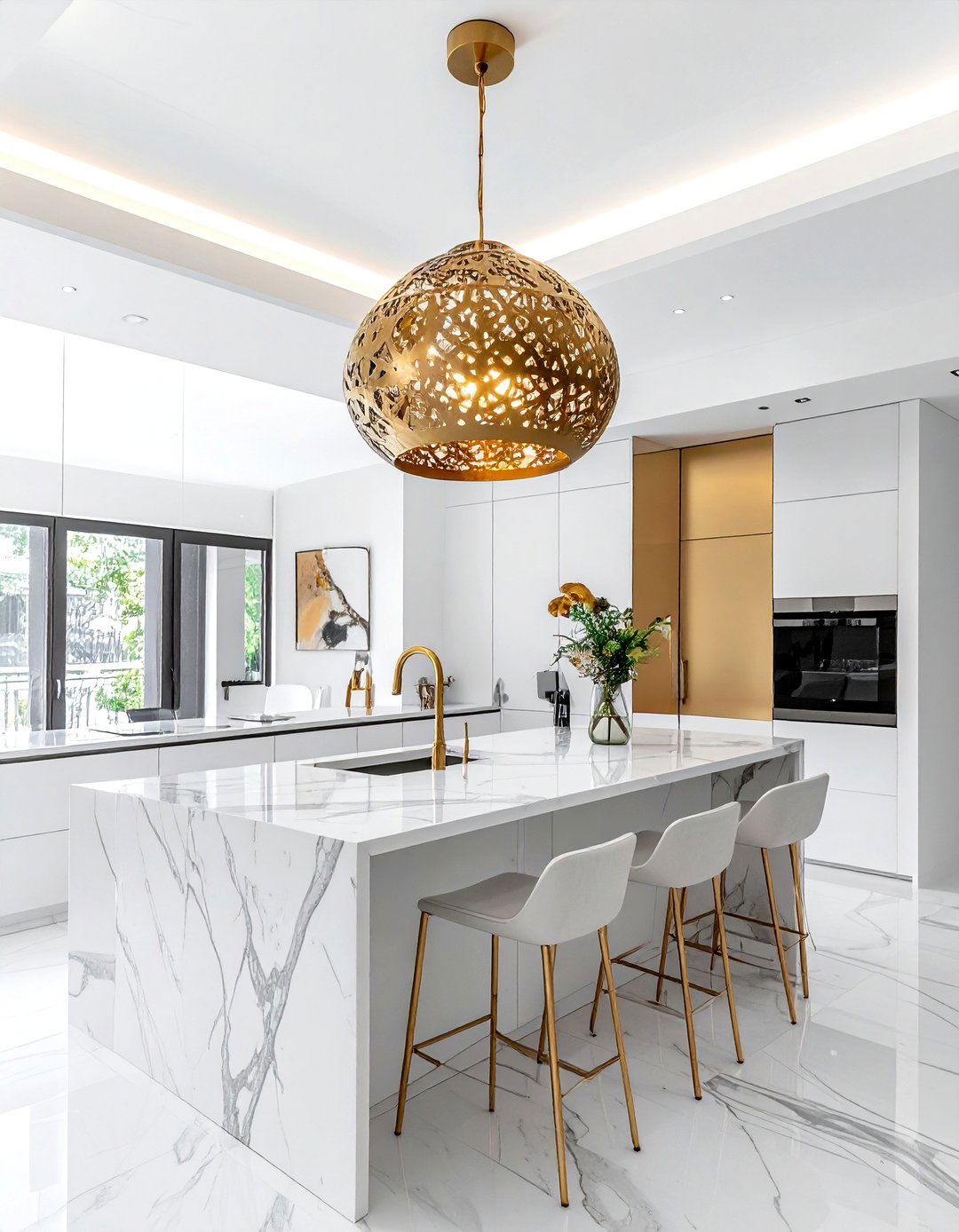 Brass Pendant Light - 30 Moroccan pattern decor ideas