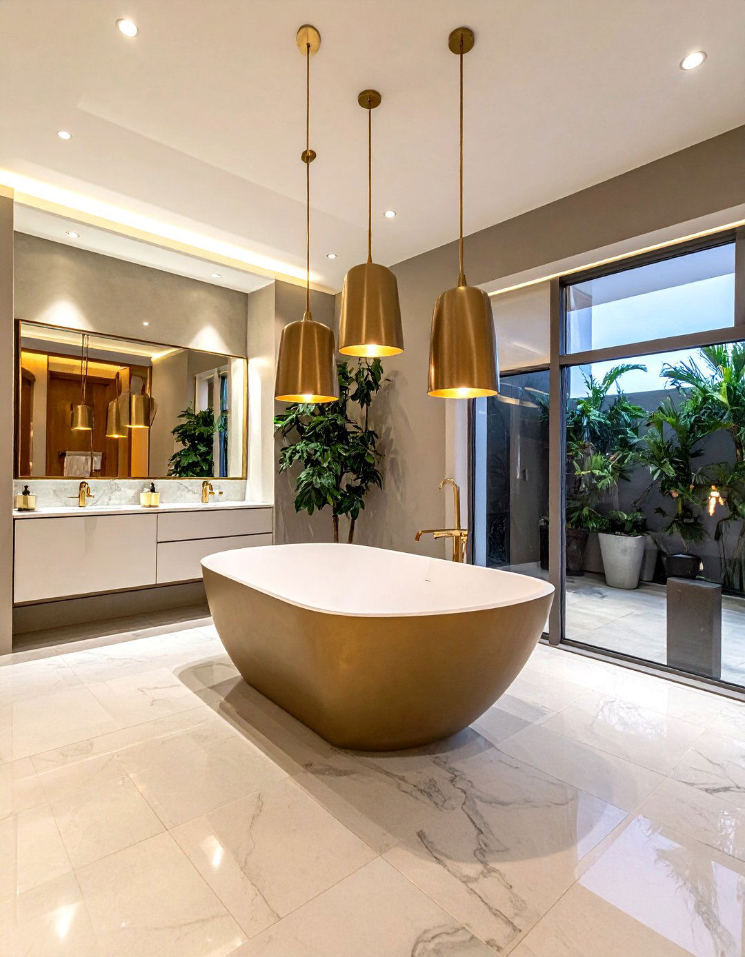 Brass Pendant Lighting - 30 brass bathroom ideas