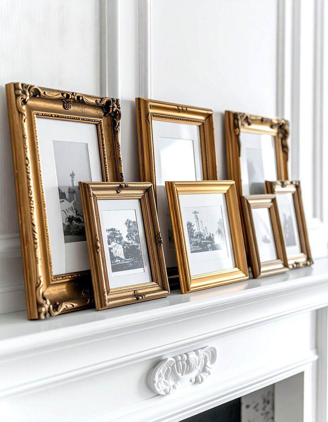 Brass Picture Frames - 30 living room finishing touches ideas