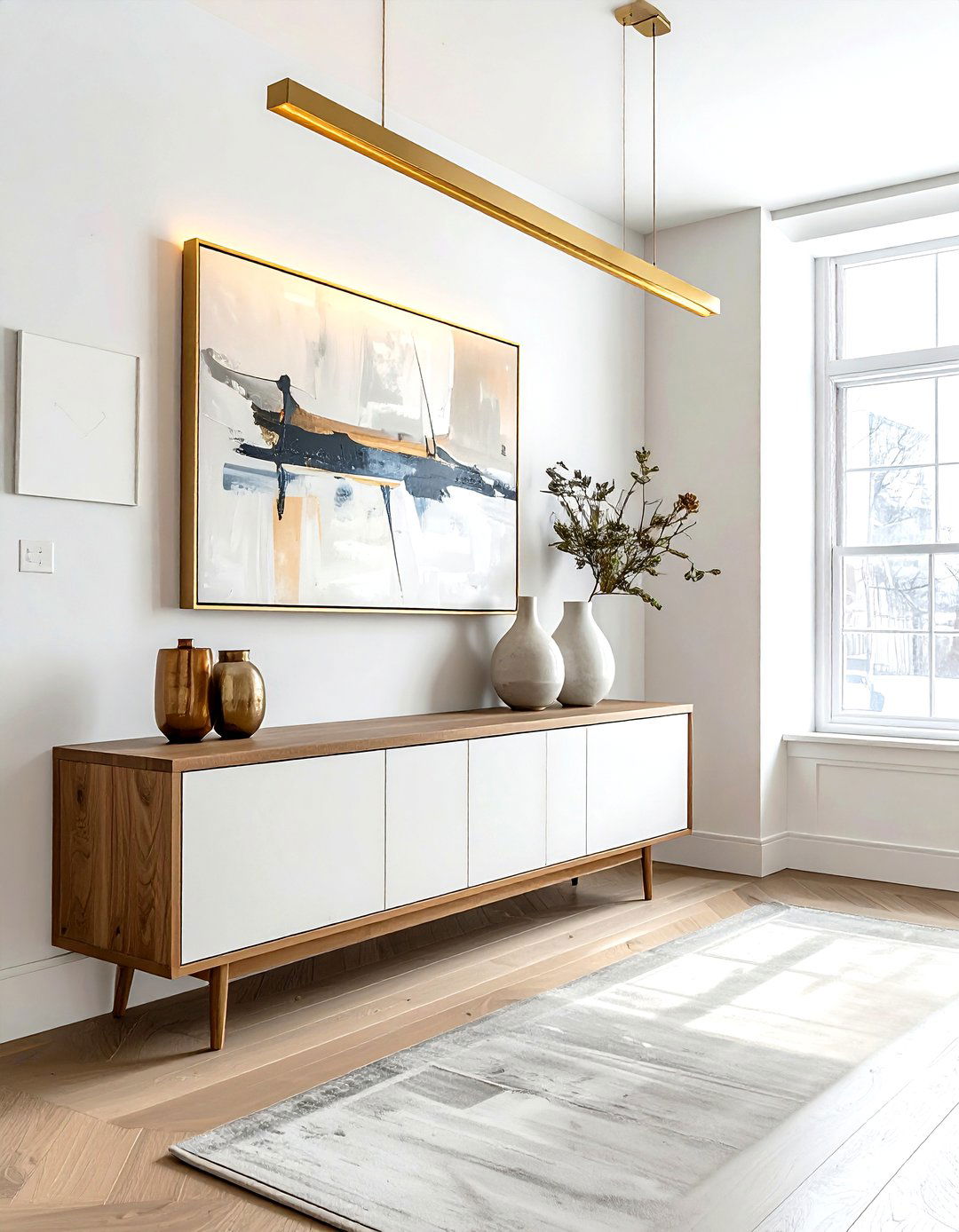 Brass Picture Light Over Buffet - 30 wall sconce dining room ideas