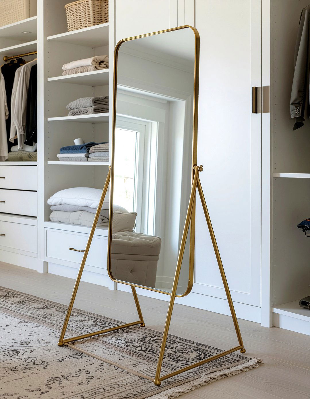 Brass Pivot Floor Mirror - 30 floor mirror ideas