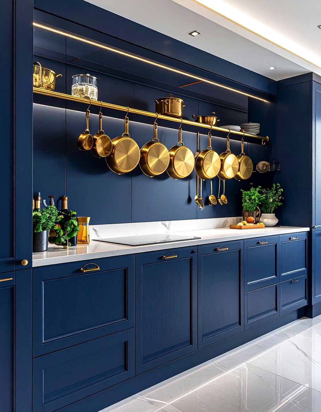 Brass Pot Bar - 30 wall pot rack kitchen ideas