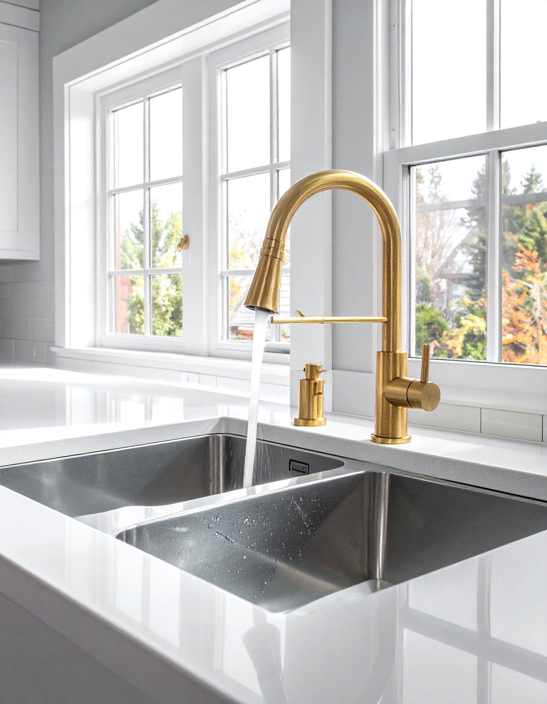 Brass Pull Down Kitchen Faucet - 30 brass faucet ideas