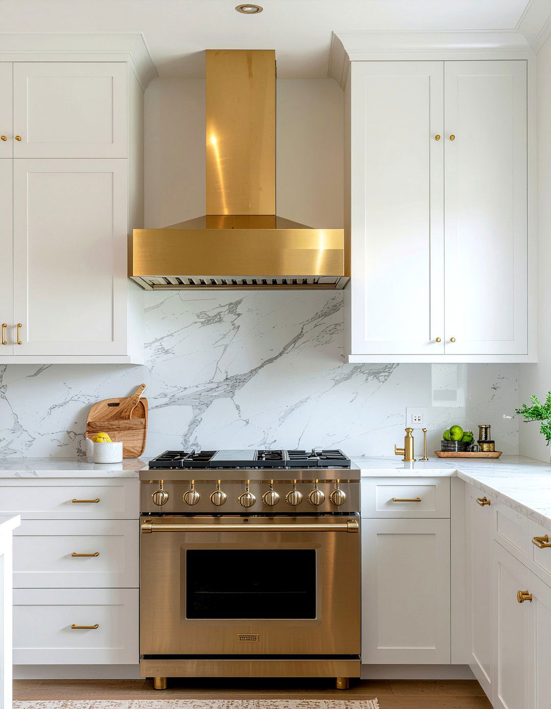 Brass Range Hood - 30 range hood kitchen ideas