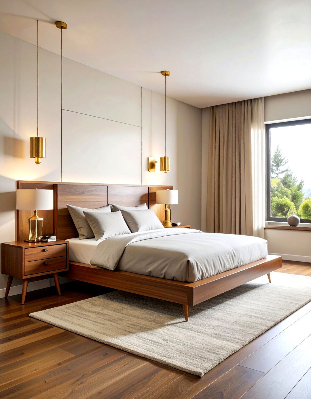 Brass Sconce Lighting - 30 mid-century modern bedroom ideas