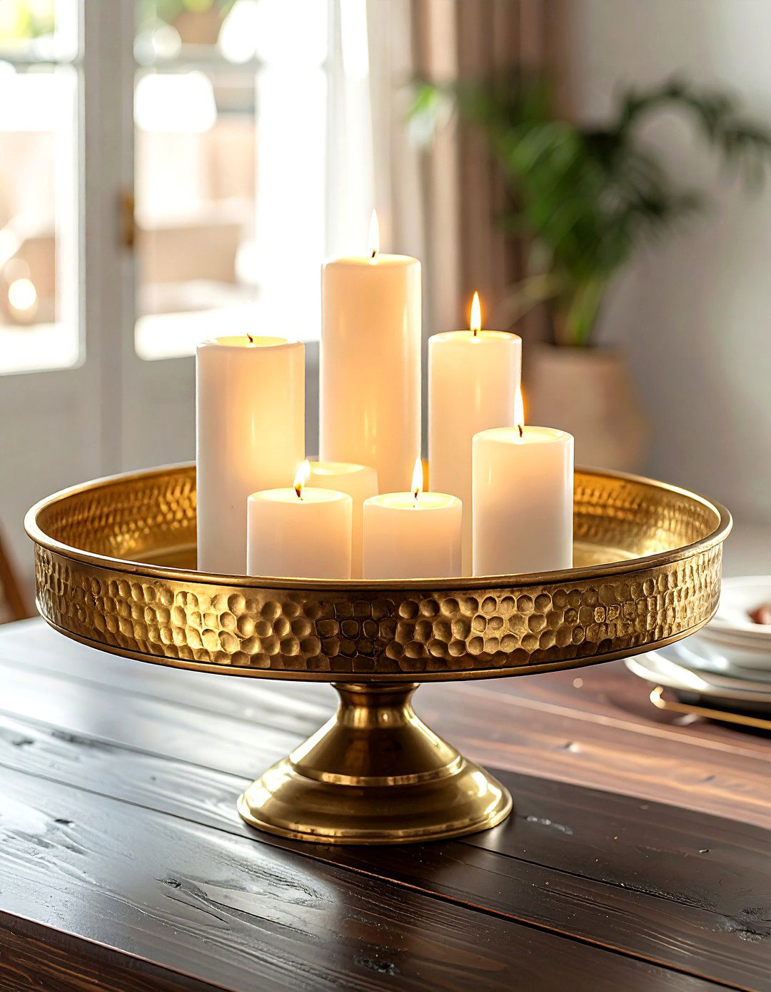 Brass Serving Tray - 30 Moroccan dining room ideas