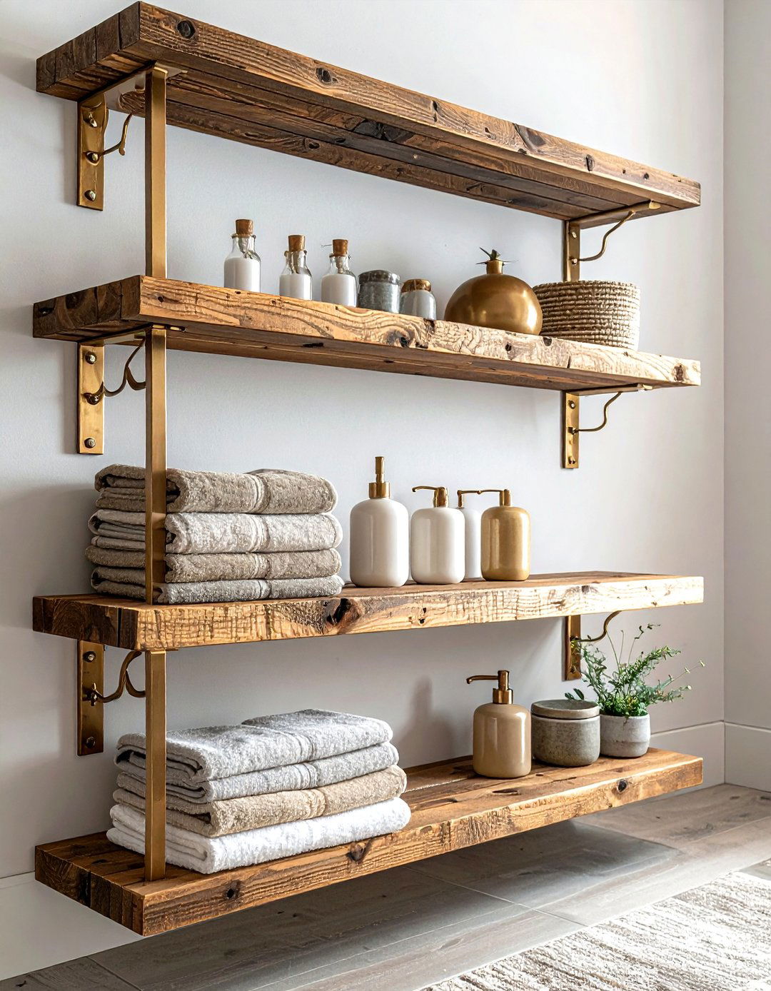 Brass Shelf Brackets - 30 brass bathroom ideas