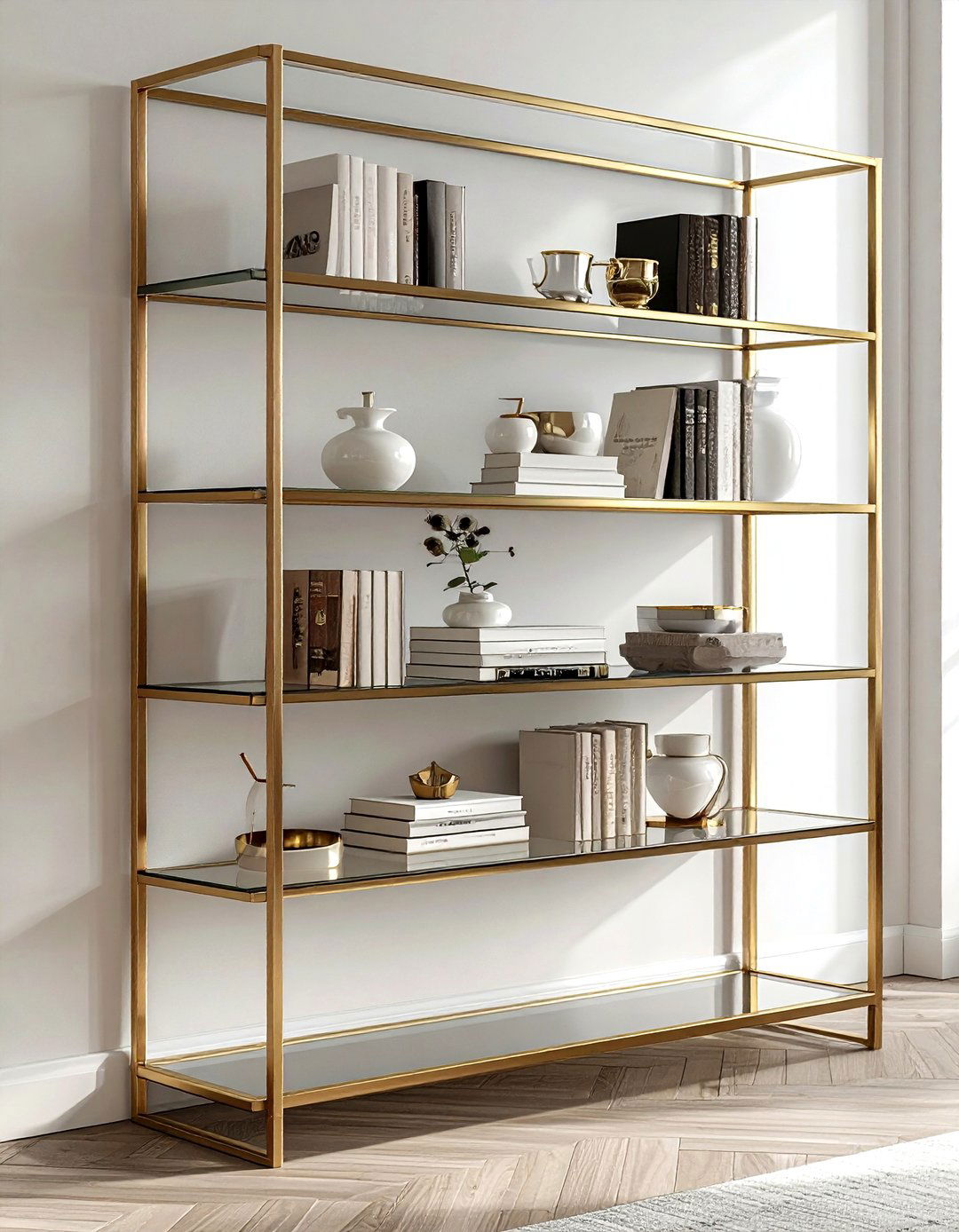 Brass Shelving Unit - 30 brass accent dining room ideas