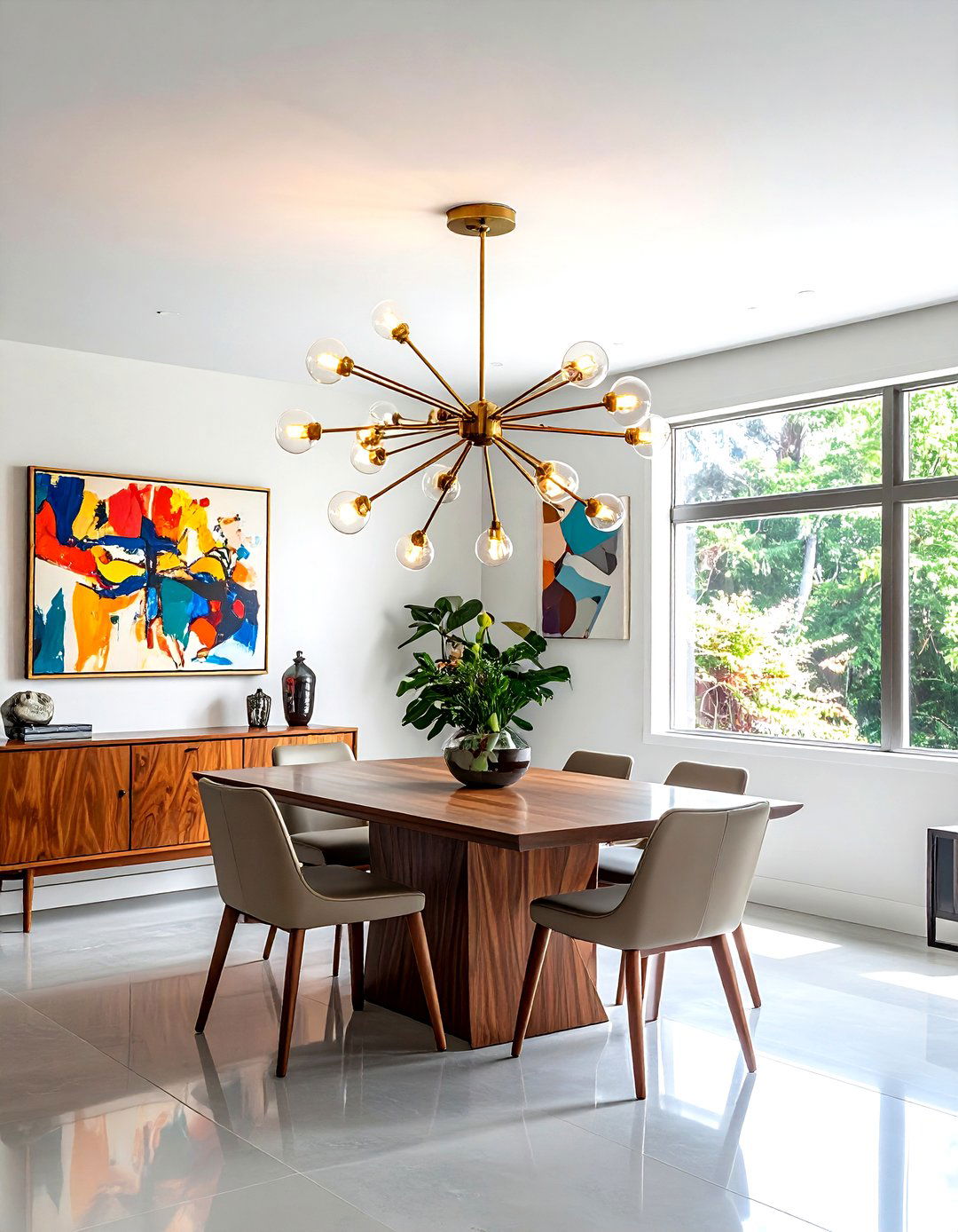 Brass Sputnik Light - 30 dining room pendant lighting ideas