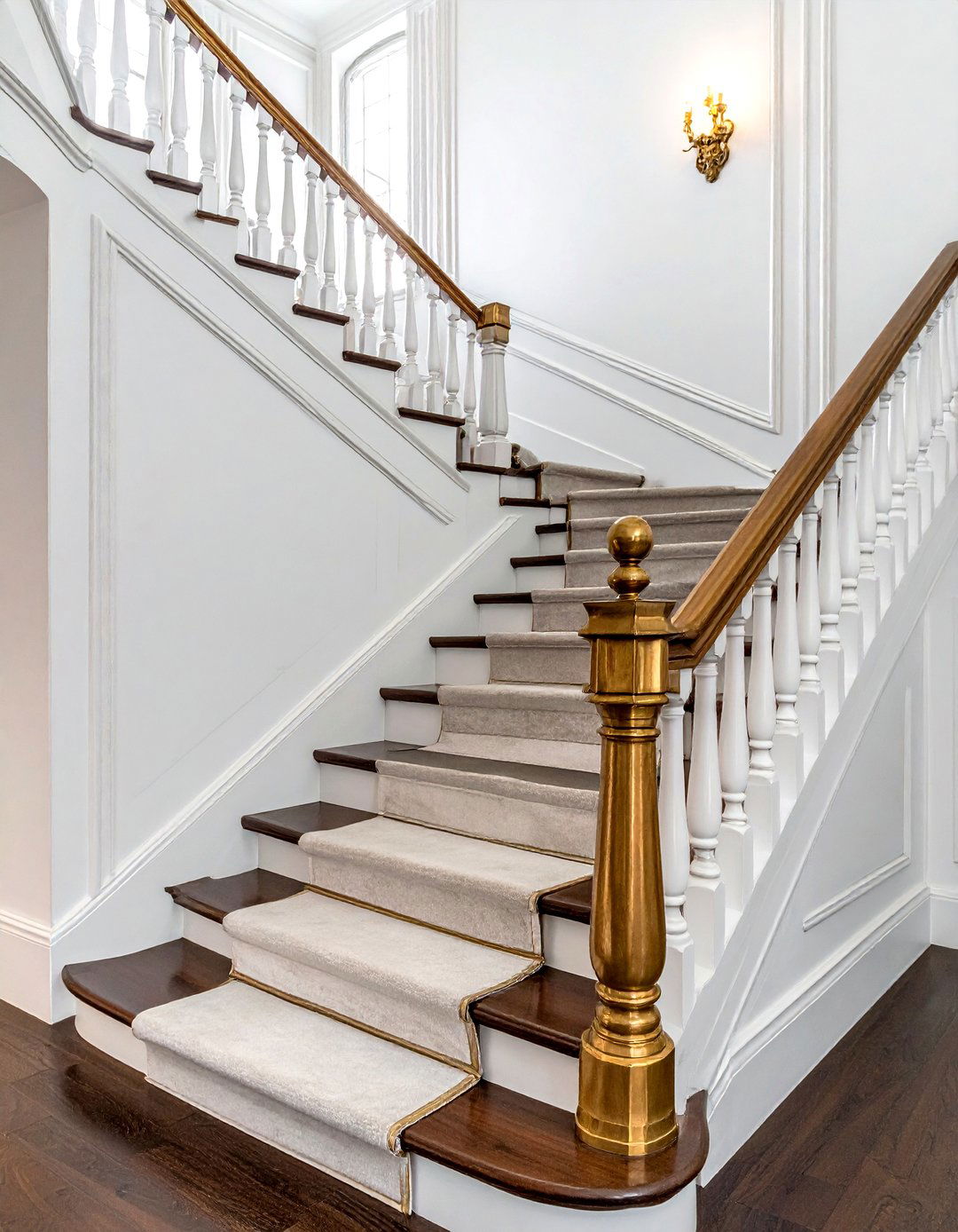 Brass Staircase Handrail - 30 brass decor ideas
