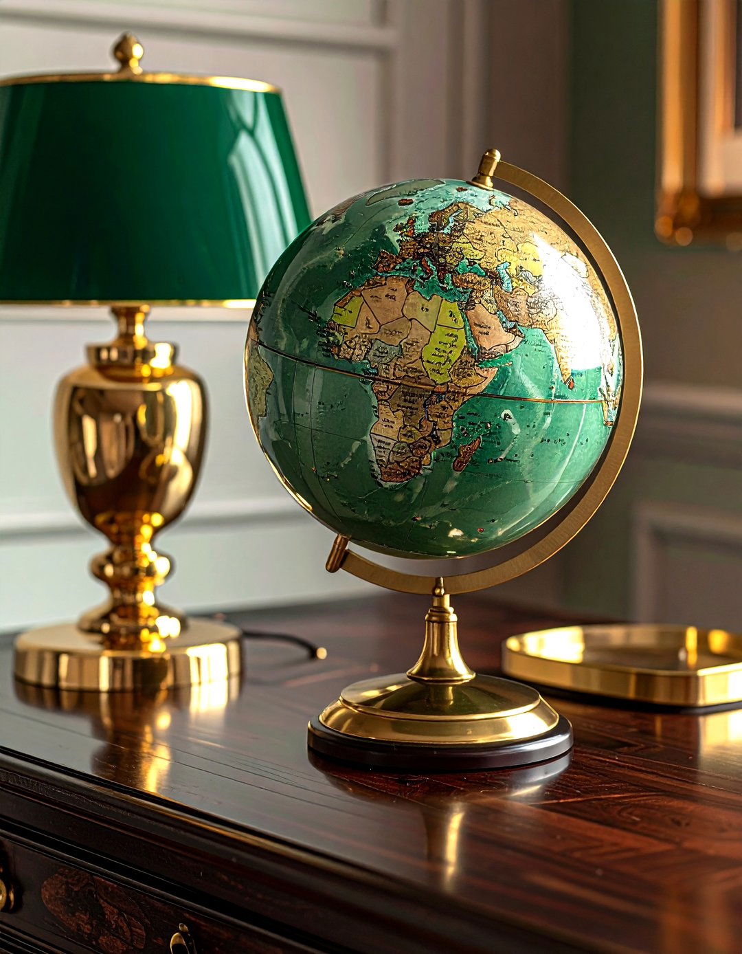 Brass Stand Globe - 30 decorative globe ideas