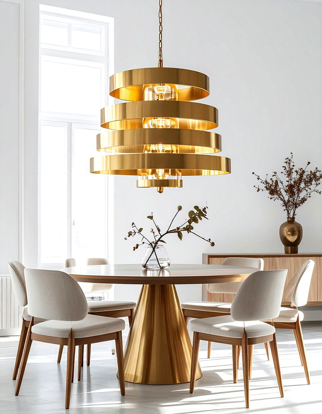 Brass Tiered Light - 30 dining room chandelier ideas