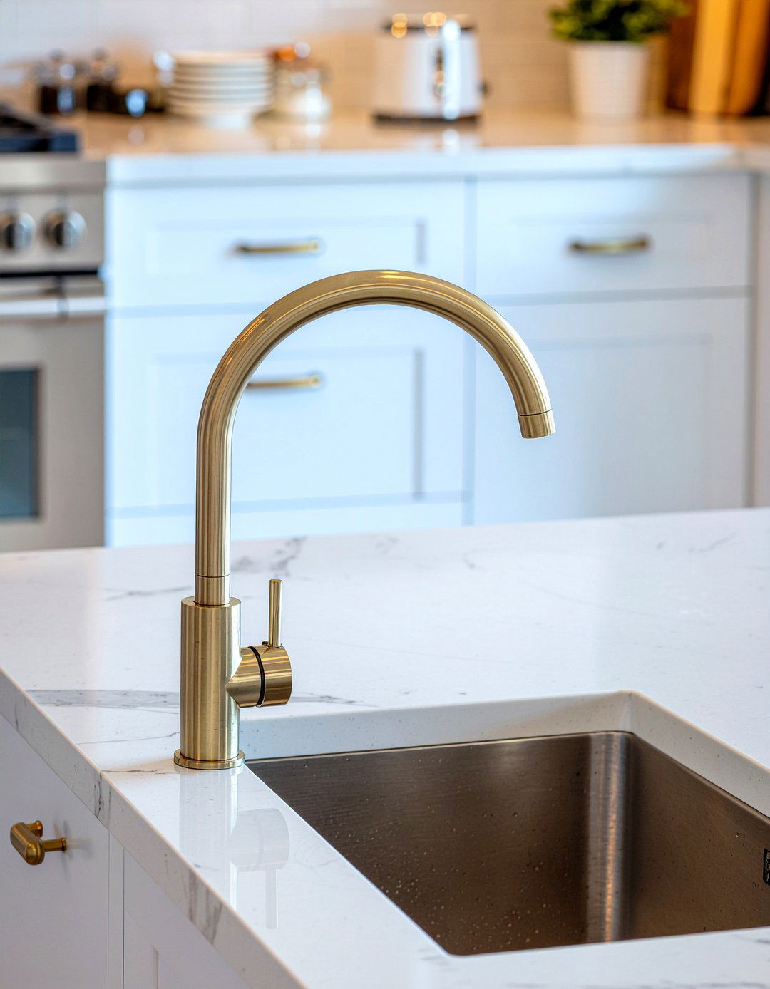 Brass Touchless Kitchen Faucet - 30 brass kitchen faucet ideas