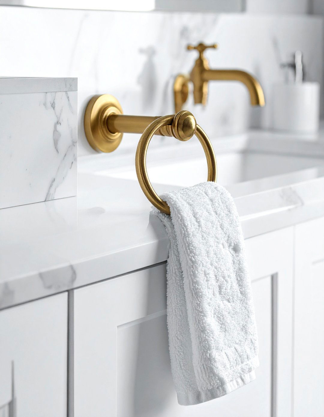 Brass Towel Ring - 30 brass bathroom ideas