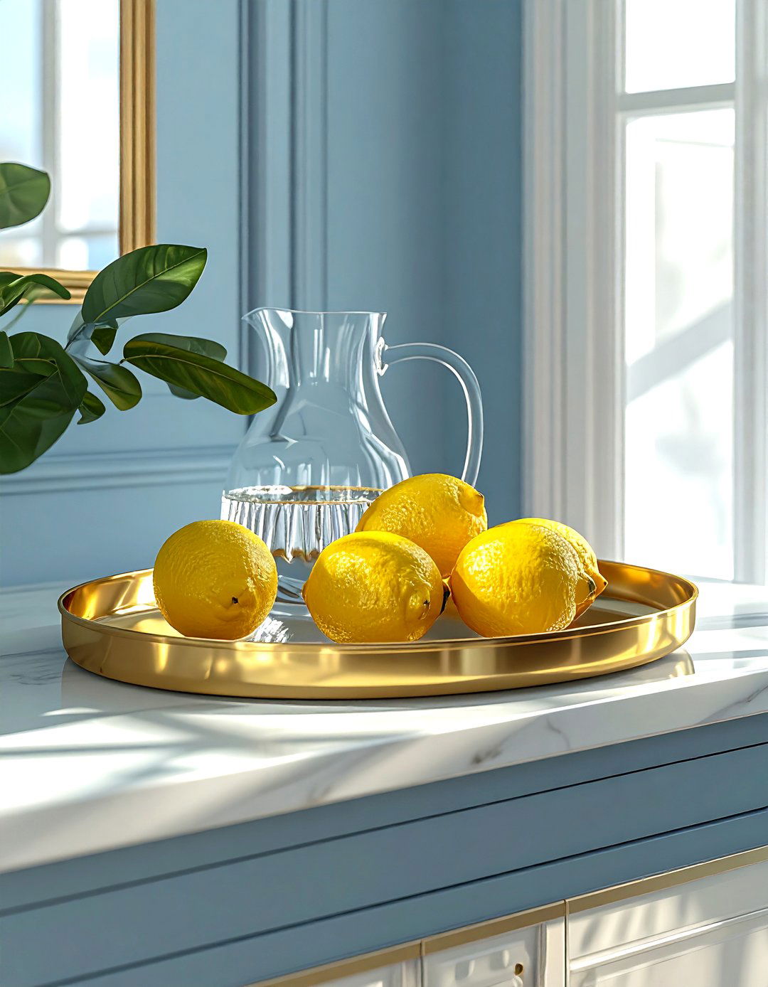 Brass Tray - 30 brass accent dining room ideas