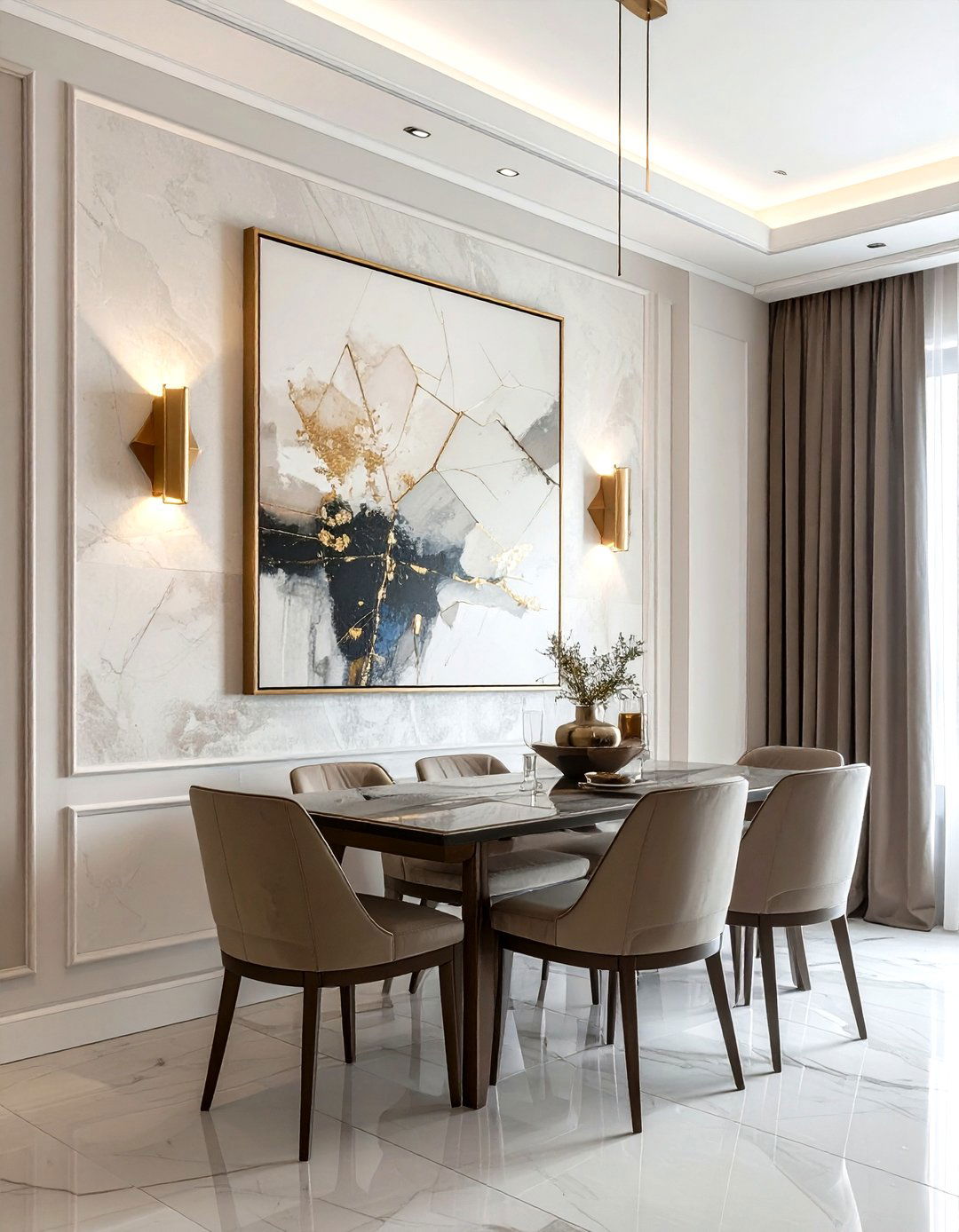 Brass Wall Sconce - 30 brass accent dining room ideas