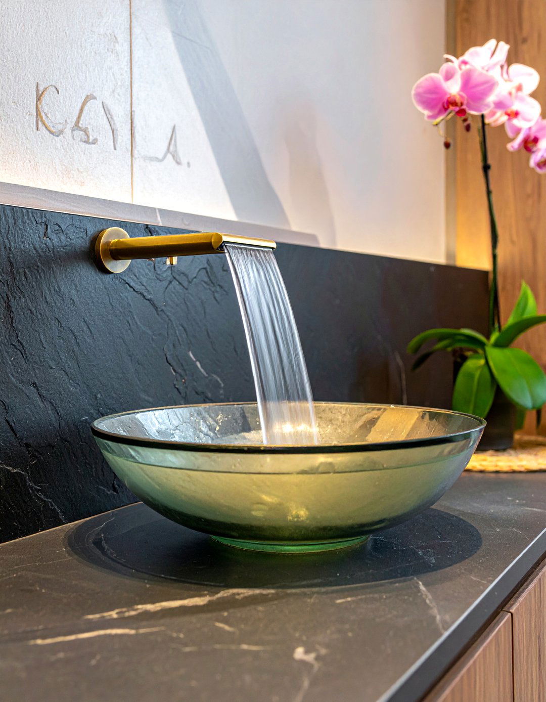 Brass Waterfall Faucet - 30 brass faucet ideas