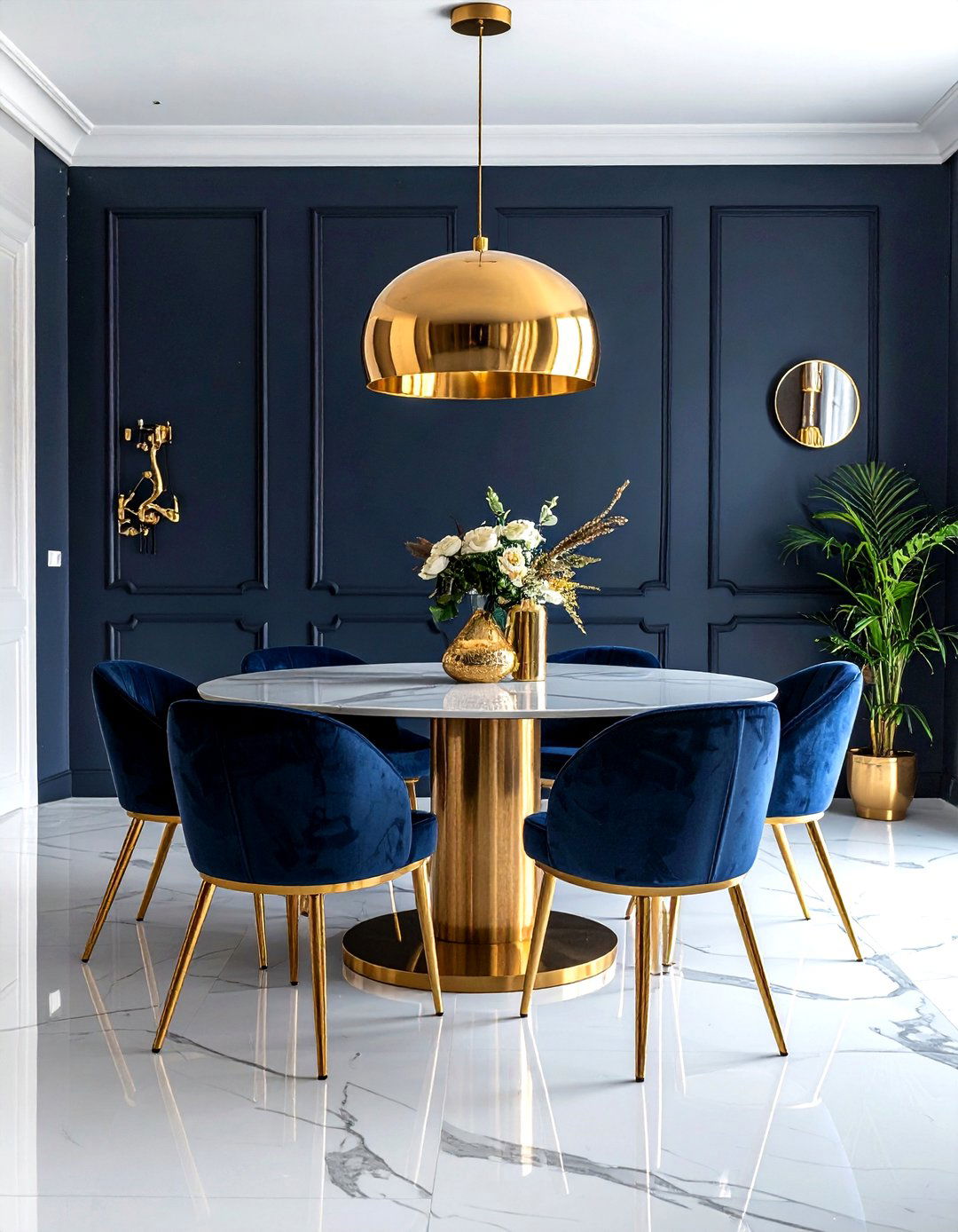 Brass accent dining room - 30 Tribeca dining room ideas