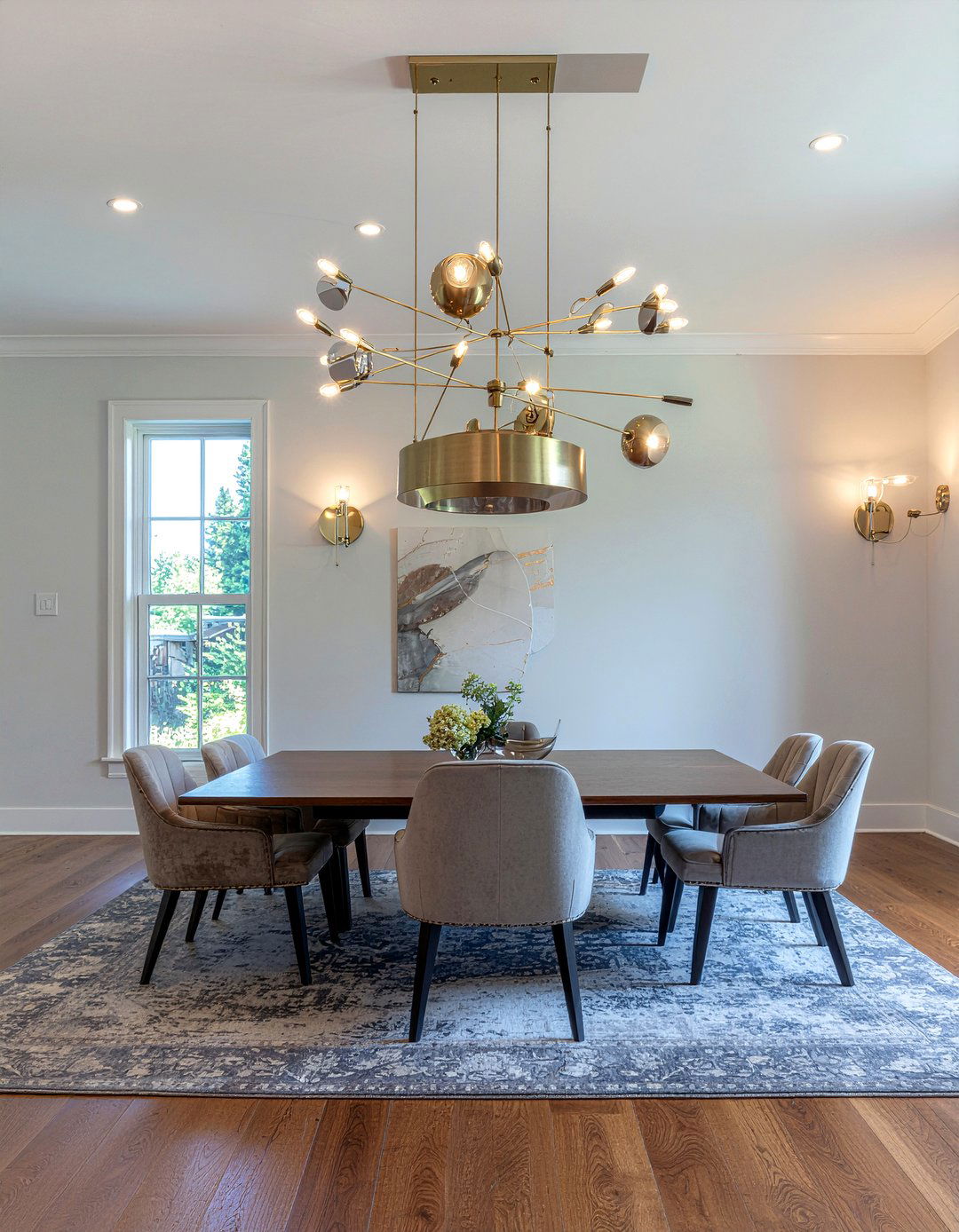 Brass and chrome dining room lighting - 30 dining room finish mixing ideas
