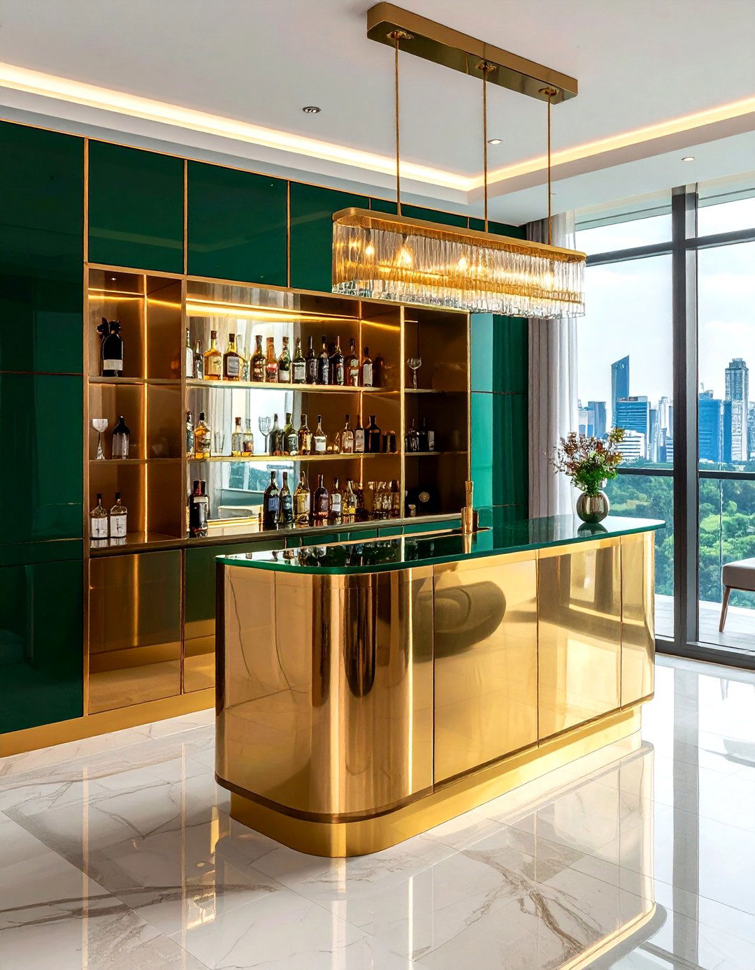 Brass bar cabinet - 30 dining room bar cabinet ideas