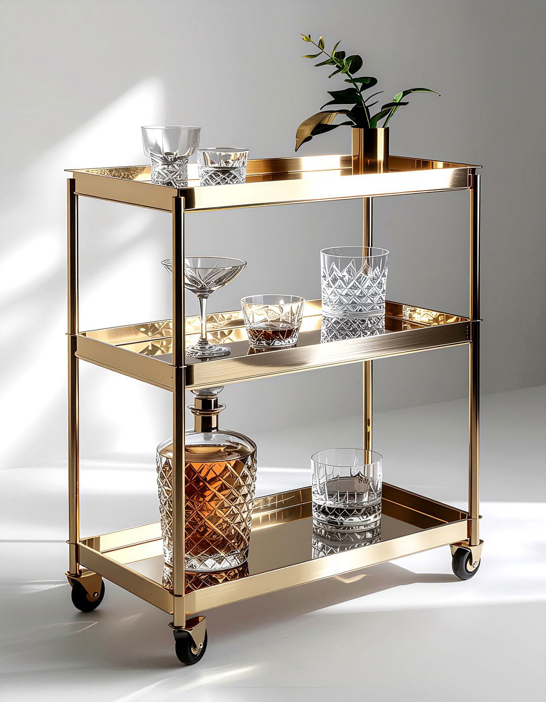 Brass bar cart - 30 everyday decor ideas