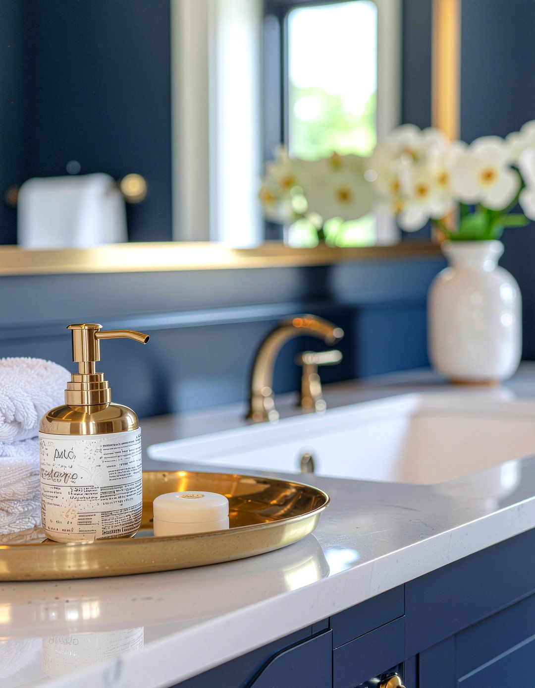 Brass bathroom accessories - 30 bathroom countertop styling ideas